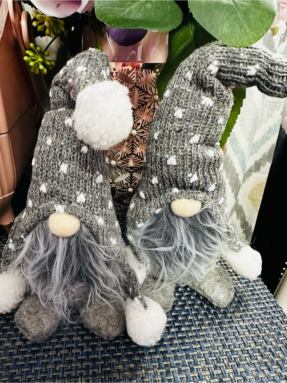 Plush Gnome Hat - Gray & White